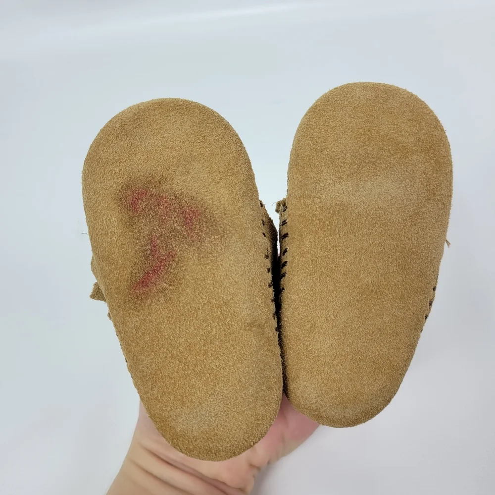 Minnetonka Leather Baby Moccasins Sz 3
